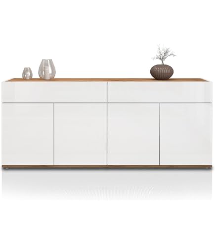 URBE 12 Mobile Contenitore 2 Ante, Effetto Ossido E Cemento, Moderno, 110x86x42 Cm, Design Italiano