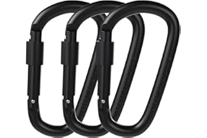ONLYQIQIU Locking Carabiner Clips for Backpack Dog Leash, Key Chain Clip Hook Aluminum Alloy D Shape Carabiner Clip Heavy Duty for Outdoor Cycling/Hiking/Fishing/Camping/Traveling