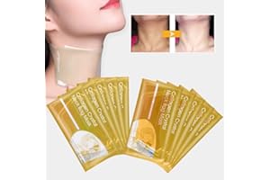 BRRNOO Maschera Collo Al Collagene, 5 Pezzi Maschera Rassodante Collo Al Collagene Anti-rughe Cuscinetti Al Collo Al Collagene Patch Patch per il Sollevamento delle Rughe Lisce Maschere Idratanti Cura(Oro)