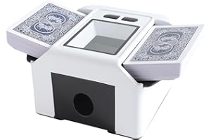 Cevikno Kartenmischmaschine Elektrische, Geräuscharmer und wiederaufladbarer Kartenmischer für 2 Kartensätze Kartenspiele, Texas Hold'em, Poker, Pokerkarten, Skyjo, UNO, Heimkartenspiele, Blackjack