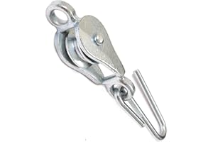 ORIGINALFORGERY 1-1/2" Washing Line Pulley in Galvanised Cast Iron (Double Loop with Hook)