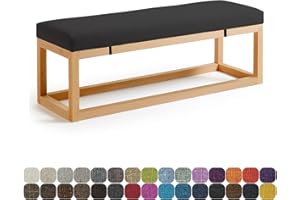 Lsjoaw Bench Seat Cushions for Outdoor Indoor Furniture 140X35X8CM Dining Garden Patio Bench Cushion,Swing Bay Window Seat Cushion Long Chair Cushion Sofa Pads,Color#28 Black