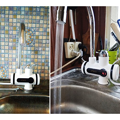 ATWFS Electric Instantaneous Water Heater Tap Instant Hot Water Faucet Tankless Kitchen Sink Taps- Under Big Bend - 7