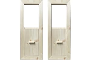 iDMRURvm 2X Sauna Lüftungsschieber Lüftungsklappe Abluftschieber Saunabelüftung Entlüftungsblende Leicht Installation mit Schieber Holz