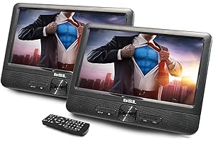 BSL BEAUTIFUL SOUND LINE Reproductor DVD Dual de 9 Pulgadas portátil para Coche DVD92D | Doble Pantalla | Reproductor de Archivos Multimedia| CD, DVD, USB, SD | batería incorporada |