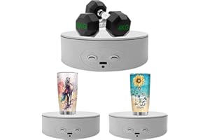 ULEMONDEE 13 cm elektrischer Drehteller für die Fotografie, um 360 Grad drehbarer Ausstellungsstand für Schmuckausstellung, Ladenausstellungsstand, Kuchenausstellung (Weiß)