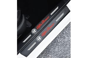OLEPONU 4 Pezzi Fibra di Carbonio ​Battitacco Protezione,per Alfa Romeo Spider Giulia Giulietta 147 159 4c 8c Mito GTV Prevenire L'Usura AntiGraffio Sill Guardie Adesivi Accessori