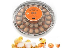 CCARZZI 30-Piece Incubator with LED Digital Screen, Fully Automatic Temperature Control and Automatic Egg Turning, Suitable for Eggs, Ducks, Geese, Pigeons, Quails, Parrots and Other Poultry