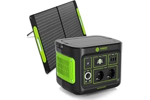 SOLARCUBE Générateur Électrique Portable 320 Wh | Batterie LiFePO4 | Puissance 800W Max | avec 1 x Panneau Solaire Pliable 100 W