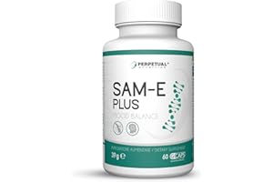PERPETUAL NUTRITION Sam-E Plus, 60 capsule a base di s-adenosilmetionina |Favorisce il buon umore, riduce la stanchezza. Complex azione fast depurativo fegato con Cardo Mariano, Acido Folico e Glutatione