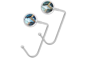 Czzmy 2x Gancio Da Tavolo - Gancio per borsa da tavolo antiscivolo e antigraffio per Donne Ragazza Borse Borsa Drogheria Decorative(2-Splicing pietra)