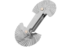 YINGMENGZHIGE 52 Blätter Gewindelehre Metrisch Zoll,Edelstahl Gewindelehren Gewindesteigungslehre,Gewindeschablone Feingewinde Messwerkzeug,Gewindelehre Metrisch 60 Grad,Messlehre,Radienlehre,Präzision Fühlerlehre