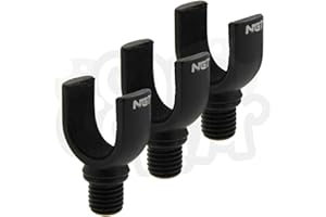 NGT-Angelrutenhalter für Karpfenangeln, aus leichtem Aluminium, schmal, 16 mm, Schwarz, 3 Stück