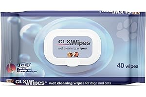 ICF | CLX Cat & Dog Wipes | Antibacterial & Antifungal Cleansing Wipes for Paws, Skin Folds & Ears | Supports Healthy Skin & Odor Control | 40 Count