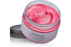 AFDEAL Rouge Cire de Coloration pour Cheveux, Teinture Temporaire Unisexe, Crème de Coloration pour La Fête, le Cosplay, l'Halloween, La Mascarade, Le Club, Teinture Jetable pour Adultes et Enfants, 4.23oz