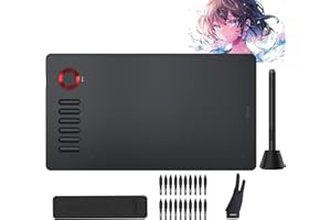 Grafiktablett VEIKK A15PRO, 10x6 Zoll Pen Tablet mit Batterielosem Stift und 8192 Professionellen Druckstufen, Kompatibel mit Win/Linux/Android/Chrome OS/Mac