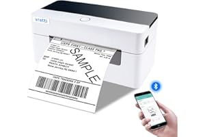 vretti Stampante Etichette Spedizione Bluetooth, Stampante Etichette Adesive,Stampante Termica Wireless 4x6 per Pacchetti di Spedizione, Macchina per DHL, Royal Mail,UPS, Ebay, Amazon