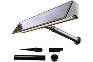 Solarsys – Illuminazione Solare per Cartello o Insegna – Faretto LED 6000K Bianco Freddo, Sensore Crepuscolare‑Aurora, Supporto Regolabile, Luce Senza Fili per Giardino, Cortile o Terrazza