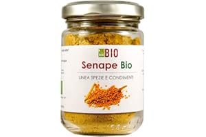 Senape gialla polvere Bio 50 g in vetro - 100% Naturale Vegan senza conservanti - Mostarda Salse Condimenti in cucina - LaborBio