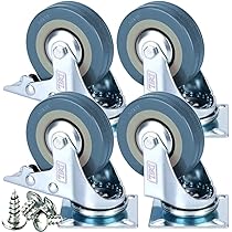 4 Ruote Per Mobili 25mm Con Gambo M6x20mm - Capacità 40kg, 2 Con Freni, Gomma TPR - Foto 12