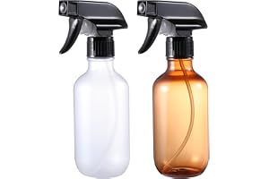 GearTrust vattensprayflaska liten, sprayflaska 300 ml för växter hår | 2 st. matt-klara, tomma plastsprayflaskor för fyllning. Justerbart sprayhuvud (dimma/stråle) för trädgård och husdjur