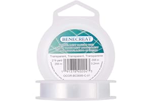 BENECREAT 200m 0.2mm Hilo de Nylón Hilo Transparente de Cuentas y Abalorios para Colgar Adornos y Fabricación de Pulsera Collar Manualidad de Joyería