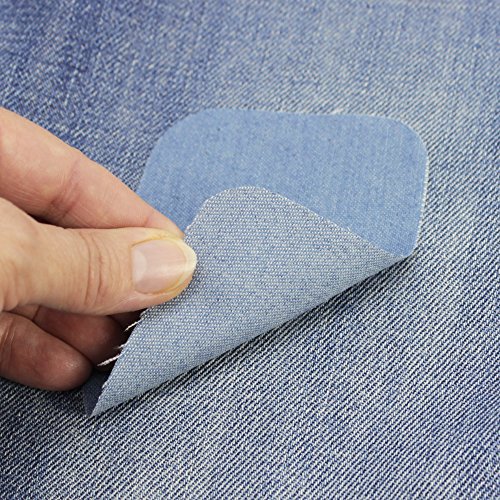 COM-FOUR® 6x Bügelflicken aus 100% Baumwolle, Jeans-Flicken in blau, 10×7,5cm (6 Stück) - 2