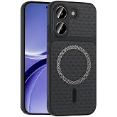 Coverzone Poco X8 Pro ile uyumlu Karbon Kaplama Telefon Kılıfı, MagSafe ile Uyumlu, 2 mm Y&uuml;kseltilmiş Kamera Korumalı, Kadife