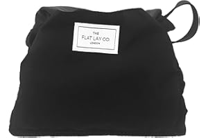 The Flat Lay Co. Makeup Bag - Travel Make Up Organiser for Cosmetics, Eyeshadow, Make-Up Brushes, Lipstick & Tools - Drawstring Makeup Bag Storage with Brush Holder & Large Pockets