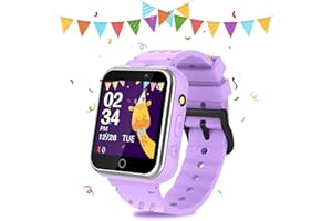 Retysaz Kids Smart Watch 24 Game Smart Watch for kids Pedometer 2 HD Cameras Fashion Smartwatches for Children 3-14 Great Gifts To Girls Boys (Purple)