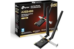 TP-Link Archer TXE72E Adaptateur WiFi 6E PCIe AXE5400 | WiFi 6E | Bluetooth 5.3 | Tri-Bandes 6 GHz/5 GHz/2.4 GHz | 2 antennes Haut Gain | WPA3 | Support à Profil Bas | Compatible Windows 10/11