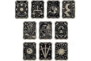FORINC 10pcs Black Tarot Enamel Pins Sun Moon Stars Dark Witch Brooches Lapel Badges Punk Gothic Metal Badges Lapel Pins Brooches for Backpack Clothes Jewelry Gift for Friends