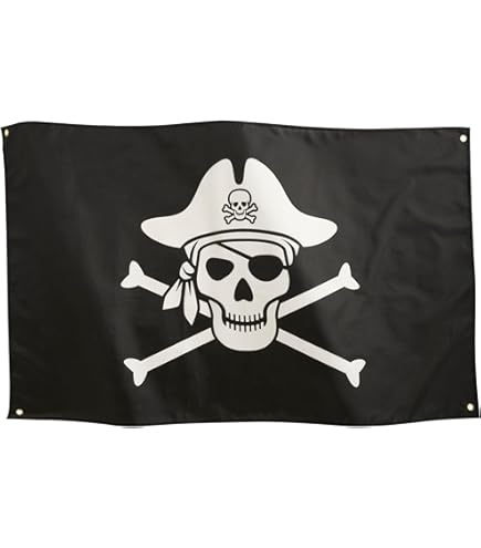 Drapeau One Piece Lot De 2 Drapeaux Pirates 60x90 Cm - Tête De Mort Jolly Roger Pour Fête Et Déco Crâne Halloween