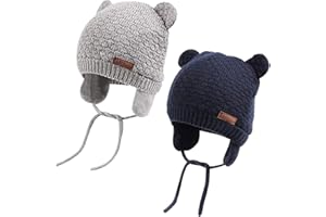 DRESHOW Unisex Baby Mütze Süßer Bär Kleinkind Earflap Beanie Warm für Herbst Wintermütze
