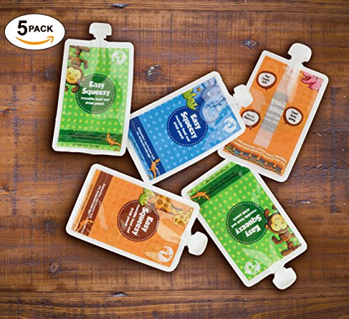 Chuckle – Essensbeutel / Quetschbeutel – 170 ml – wieder verwendbar und auslaufsicher – eignet sich für Kinder jedes Alters – 10er Packung - 4