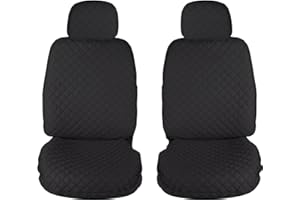 Susy Shop Coprisedili Auto Universali, Anteriori e Posteriori, Compatibilità Universale Montaggio Semplice (Coppia Anteriore, Nero)