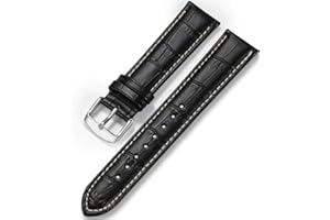iStrap Cinturino In Pelle - Motivo A Coccodrillo - Cinturini Per Orologio Per Uomo Donna - Fibbia In Acciaio Inossidabile - 18mm 19mm 20mm 21mm 22mm 24mm-Nero Marrone