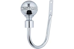 A.Unique Home Pair of Diamante Ball Metal Holdbacks with Fittings, In a Variety of Colours. (Nickel, Holdbacks)