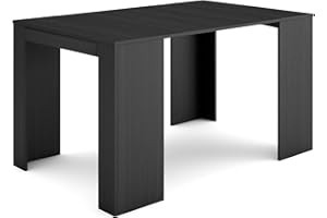 Skraut Home | Mesa Consola Extensible | Mesa Comedor Plegable | 140 | para 6 comensales | Comedor y Cocina | Estilo Moderno | Negro