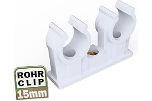 FUX 5 Pipe Clamps 14-15mm Double Clamp - Pipe Holder - M6 Metal Thread