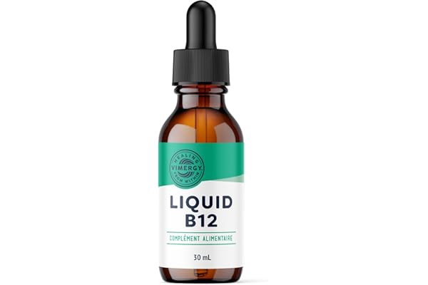 Vimergy Vitamine B 12 Liquide – 30 ml – Vitamine B12 Liquide Végane – Soutient le Système Nerveux Cérébral – Saveur Naturellement Sucrée –Sans Sucre Raffiné, Gluten ni OGM, Céto et Paléo-amical