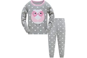 TEDD Mädchen Schlafanzug Baumwolle Süß Einhorn Langarm Zweiteiliger Schlafanzüge Set Kinder Nachtwäsche Winter Weihnachten Pyjama Größe 1-12 Jahre