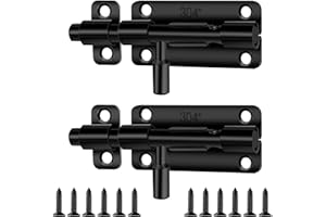 XIAOWANWAN 2 Stück Tür Riegelschloss, 4 Zoll Türriegel Edelstahl,Schieberiegel für Türen mit Verriegelungsloch Abschließbar (Schwarz)