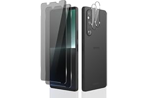 MiKoyi Sichtschutz Schutzfolie Kompatibel mit Sony Xperia 1 V [2+2 Stück] Privacy Displayschutz Kameraschutz Anti Spy Schutz 9H Härte Blickschutzfolie Displayschutzfolie für Sony Xperia 1 V