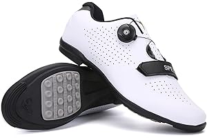 LZQpearl Cycling Shoes, Rubber Sole Road and Mountain Bike Shoes, Breathable Non-slip No-Lock Indoor Bicycle Shoes with Fast Rotating Shoelace System