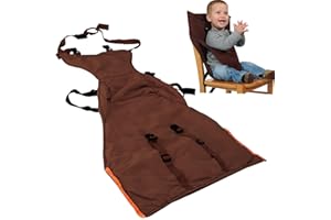 ONATISMAGIN Sièges de chaise haute portables pour bébé, Housse de Siège pour Chaise Haute Toddler, harnais de voyage pour bébé avec ceinture à sangles réglables pour tout-petits mangeant (Brun)