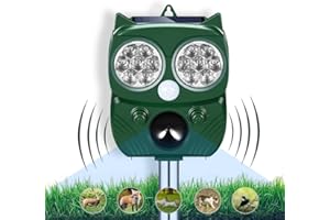 AILEDA Repellente per Gatti, Dissuasori per Piccioni, Nuovo Ultrasuoni Solare Repellente Gatti Repeller per Piccioni,Uccelli,Cani,Gatti,Topi,Volpi, 5 Modalità Ultrasound Repellente per Animali