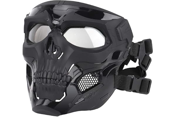 Masque intégral tactique de paintball réglable avec protection des yeux pour airsoft, paintball, jeu de guerre, Halloween, cosplay, fête costumée