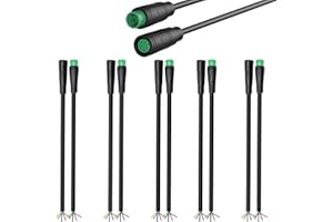VISSQH 5 Pairs Waterproof Julet 5 Pin Ebike Extension Cable Connector for e-bikes male and female plug wire,5 pin cable connector for electric bike light,DIY Bike Projects(20 cm)