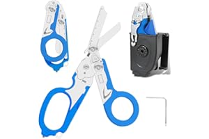 ZORPLEX 6 in 1 Multi-Function Pieghevole Forbici Trauma con Fondina Compatibile, Forbici di Risposta di Emergenza, Pinze Tattiche Pieghevoli Con Taglierina Cinghia E Interruttore Vetro Per Soccorso